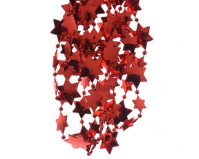 Decoris catena di artigli stella in plastica 270cm rosso natalizio