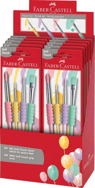 Faber Castell FC-481620 set pennelli soft touch 4 pezzi colori pastello