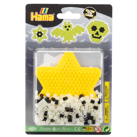 Set di perline termoadesive Hama che si illuminano al buio, 375 pezzi