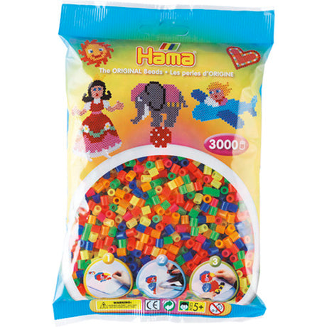 Perline termoadesive Hama 3000 pezzi neon