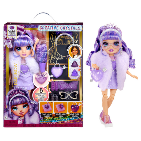 Bambola arcobaleno di alta moda in cristallo - viola
