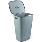 Cesto portabiancheria Curver softex con coperchio 56l blu-verde 42x31,6x60cm