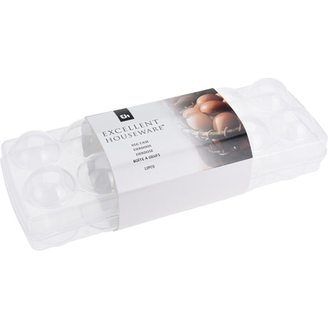 Eccellente scatola per uova per casalinghi in plastica trasparente 27x9 cm per 12 uova