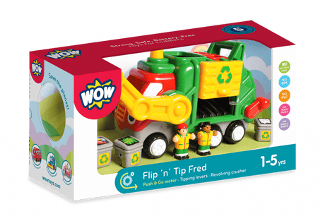 Wow giocattoli flip 'n' trip Fred - camion della spazzatura