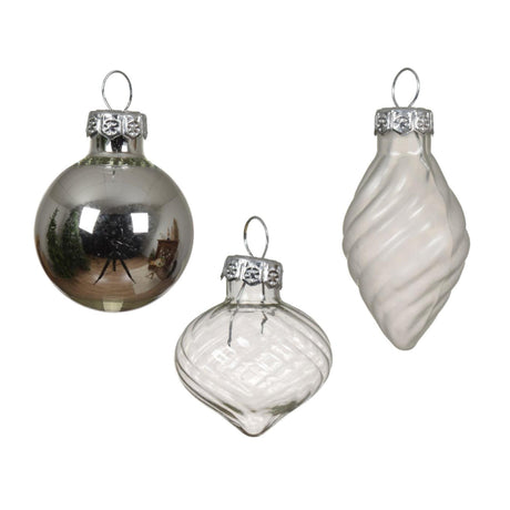 Decoris palline di Natale mix color argento in vetro diametro 3 cm 9 pezzi