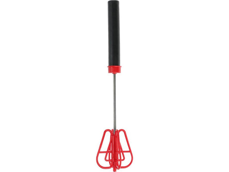 Eccellente frusta a pressione per casalinghi in plastica con acciaio inossidabile 26x6x6 cm rossa