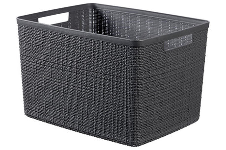 Cesto portaoggetti in juta Curver - l - 20 litri - grigio scuro