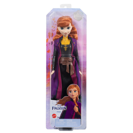 Mattel Disney Frozen Anna - bambola - viaggia con mantello viola