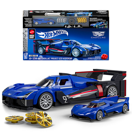Hot Wheels Brick Shop Speed ​​​​Series Cadillac 1:32 Set da costruzione - 236 pezzi.