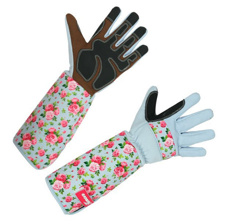 Guanti Keron Products in ortica rosa taglia 8 m polsino lungo rosegarden