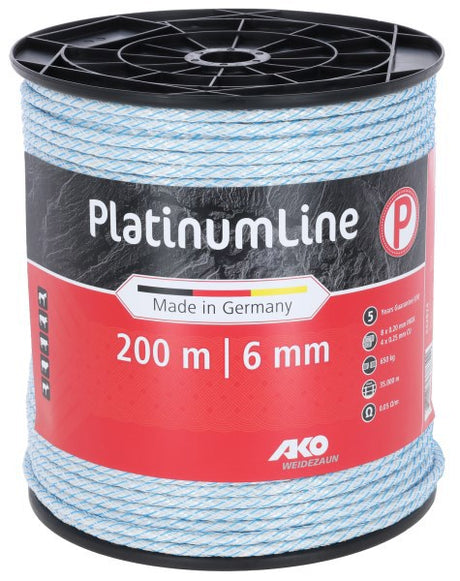 Cordone per recinzione Ako Products Platinumline 6mm 200m bianco blu