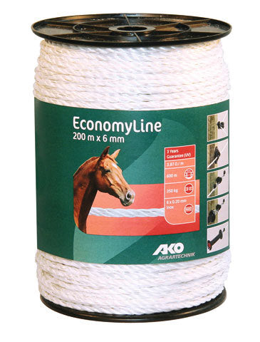 Cavo per scossa elettrica Ako Products Economyline bianco 6 mm 200 m