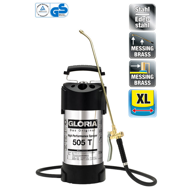 Gloria prodotti spruzzatore a pressione 505t acciaio inox 5 litri