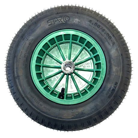 Ruota Fort Products 4 80 4 00x8 Cerchio in plastica per pneumatici a 4 strati verde senza asse