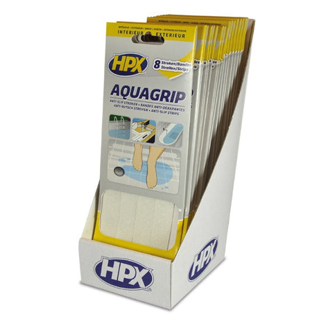 Nastro antiscivolo prodotti HPX Aqua Grip 8 pezzi trasparenti 20 mm x 240 mm