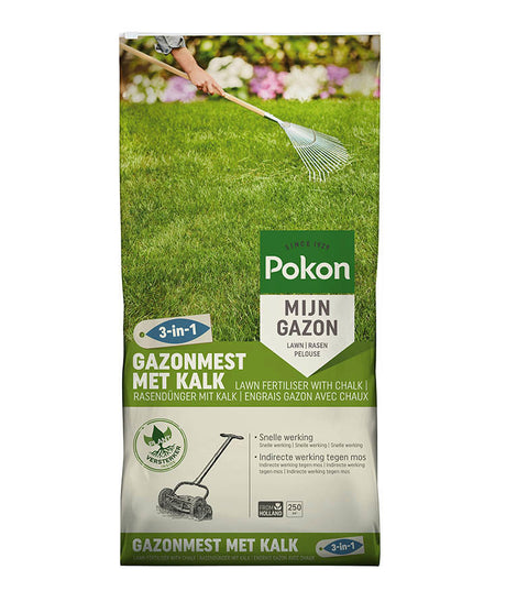 Concime per prato Pokon Products con calce 3 in 1 per 250 m2 16 8 kg