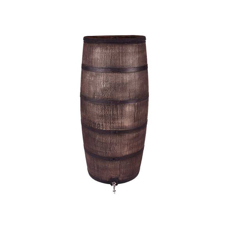 Roto Products Barilotto per pioggia slim effetto legno marrone più rubinetto 80 l