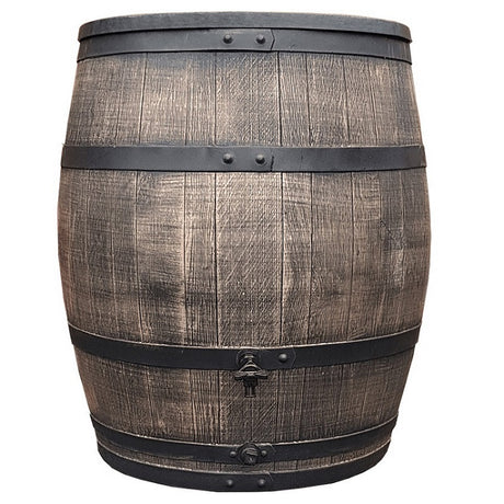 Roto Products Botte per pioggia in legno aspetto marrone più rubinetto 240l