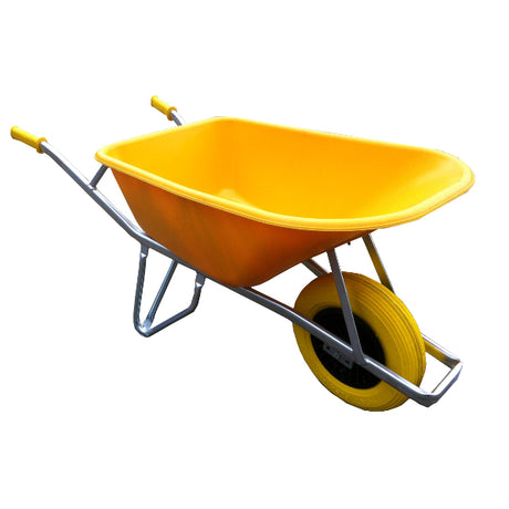 Carriola Fort Products da 100 litri finitrici gialle con ruota che non perde mai