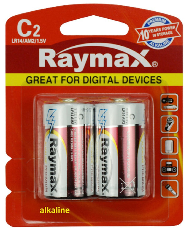 Prodotti Raymax batteria alcalina lr14 c 1 5v x2 pz