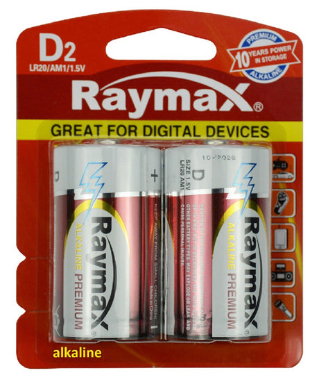 Prodotti Raymax batteria alcalina lr20 d 1 5v x2 pz