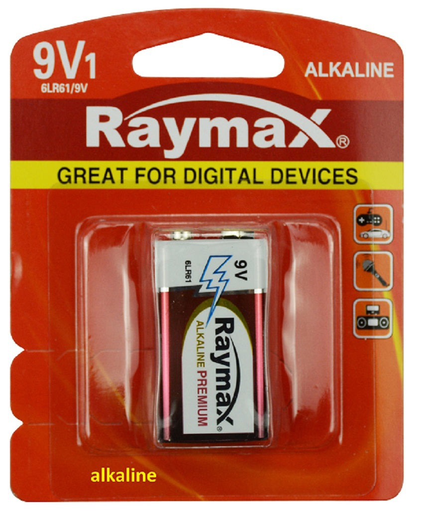 Batteria prodotti Raymax alcalina 6lr61 e 9v x1st