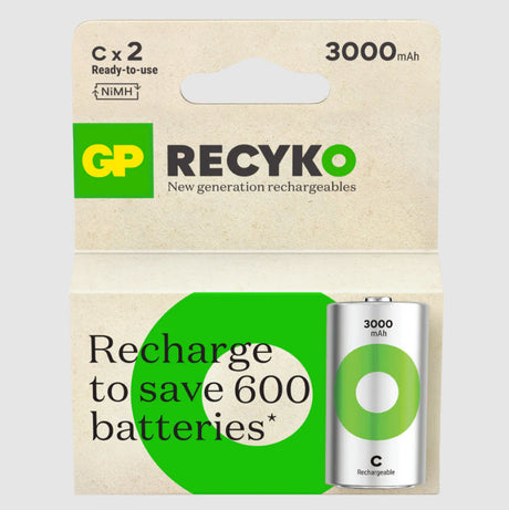 GP prodotti batteria ricaricabile recykoplus c x2 pz