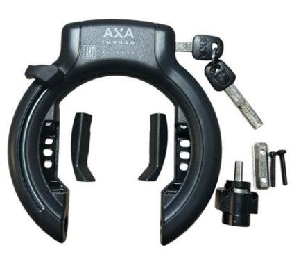 Antifurto da telaio Axa imenso xl nero 92mm indice di sicurezza 12 art 2** + serratura a batteria bosch pivot chiave lunga