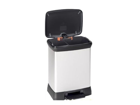 Separatore di rifiuti Curver decobin duo - pattumiera - 10l + 18l - metallizzato