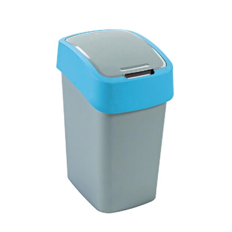 Cestino per rifiuti Curver Pacific Flip Bin 45l argento blu plastica