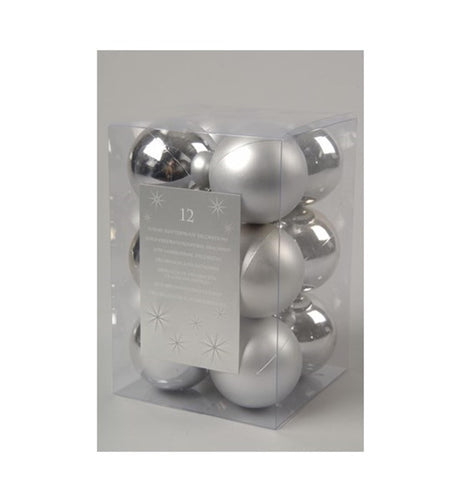 Decoris Palline di Natale in plastica 6cm Natale argento