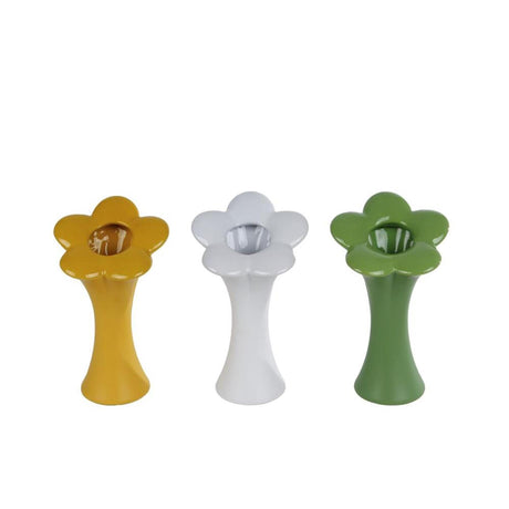 Cozydecor vaso fiore m verde giallo bianco terracotta 9,5x9,5x20 cm