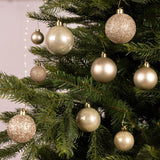 Decoris palline di Natale in plastica oro chiaro mix di finiture 30 pezzi