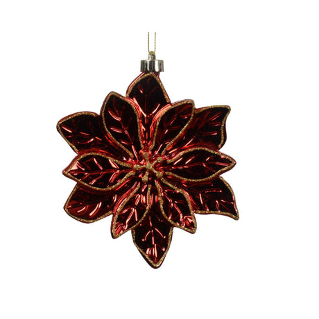 Decoris Ciondolo natalizio stella di Natale Stella di Natale in plastica rossa dia.14,5 cm