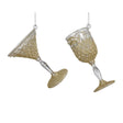 Decoris Christmas pendente bicchiere da vino da cocktail oro 4,3x10x3,8cm 2 assortiti
