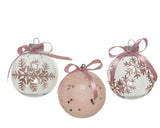 Palline di Natale Decoris mix plastica 8cm 12pz rosa