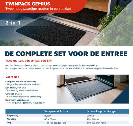 Producten outdoor en indoormat gemius 40 x 60cm 2 pack