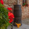 Roto Products Barilotto per pioggia slim effetto legno marrone più rubinetto 150 l