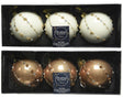 Set di palline di Natale decorate in vetro Decoris, set di 3 palline di diametro 8 cm nei colori bianco lana o marrone cammello