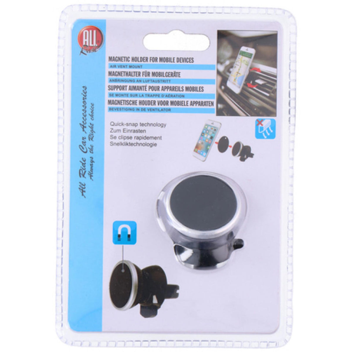 Supporto per telefono All Ride magnetico, da montare nella ventola