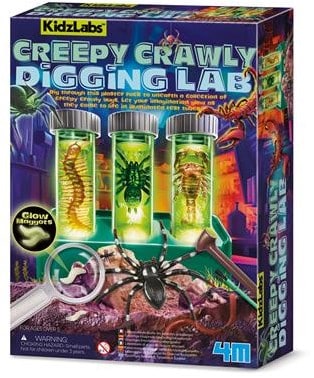 4m scienza e gioco - creepy crawly - kit di scavo e laboratorio - kidzlabs - 5 anni