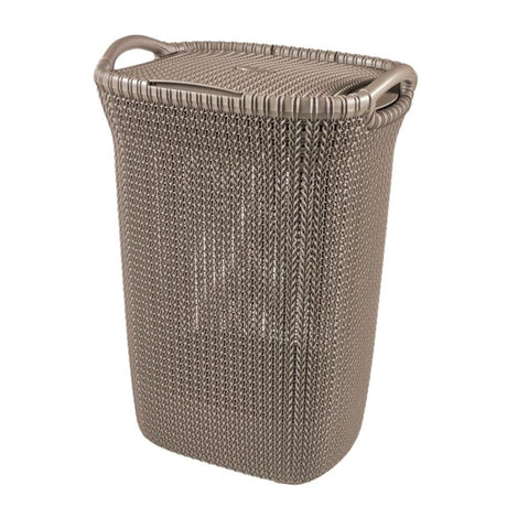 Portabiancheria in maglia Curver 57 litri marrone 43x35xh61cm