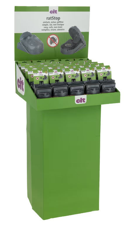 Prodotti espositori trappola per topi in plastica cit rat stop 25 pezzi