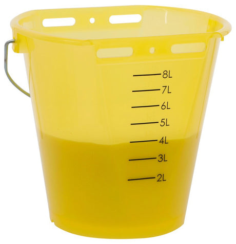 Prodotti secchiello per vitelli in plastica appiattita nuda giallo trasparente