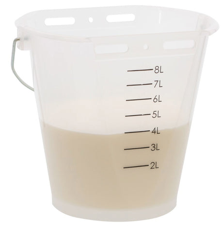 Prodotti secchiello per vitelli in plastica appiattita nuda bianca trasparente