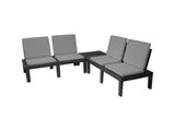 Set da giardino Pro Garden Molok 5 pezzi grigio con cuscini grigi, per 4 persone.
