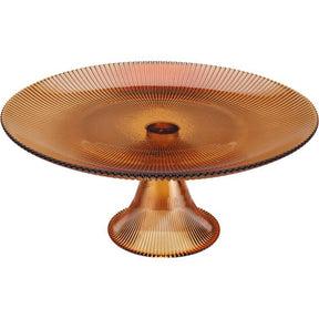 Piatto torta home styling in vetro 28 cm ambra