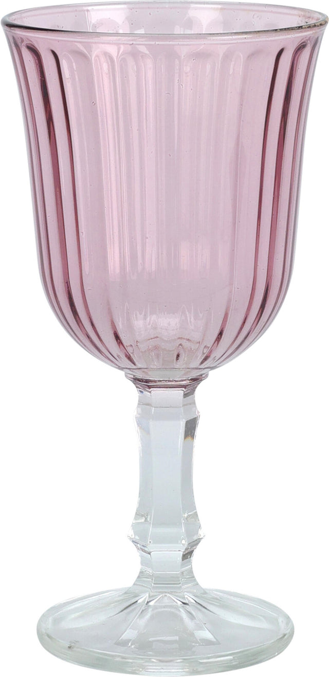 Bicchieri vino rosa coste 240ml scatola da 6 bicchieri