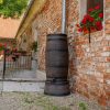 Roto Products Barilotto per pioggia slim effetto legno marrone più rubinetto 150 l