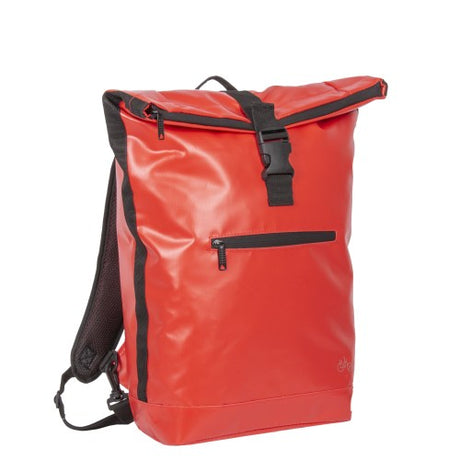 Zaino rolltop in carbonio 22 litri rosso con scomparto per laptop